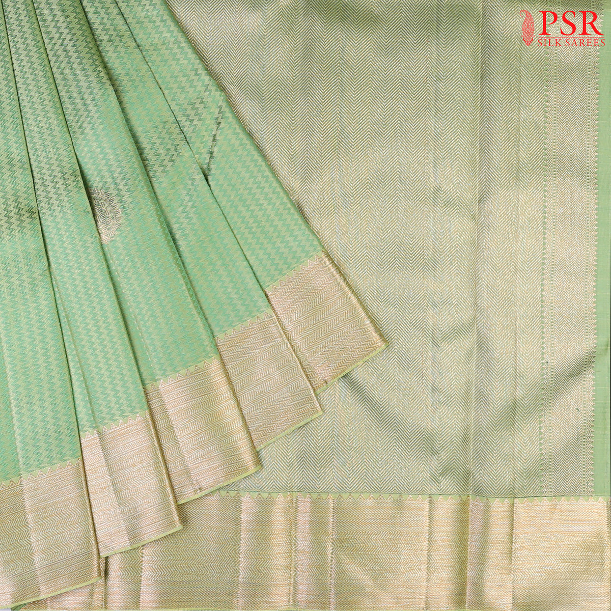 Pistachio Green Kanchipuram Silk Saree