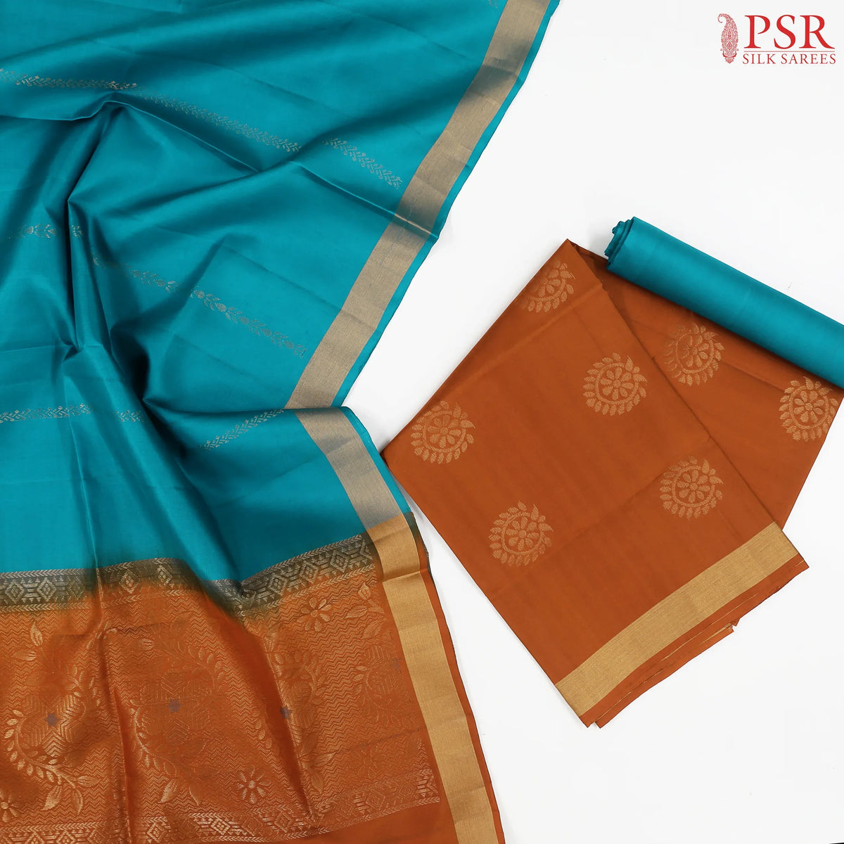 Peacock Teal Silk Dress Material