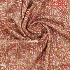 Copper Orange Semi Tassar Print Running Material