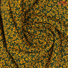 Bottle Green  Cotton Print Running Material
