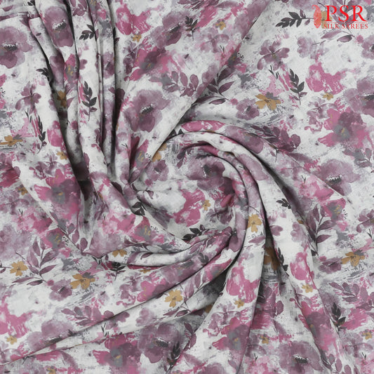 Silver Crest Linen Print Running Material