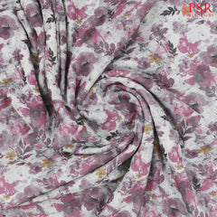 Silver Crest Linen Print Running Material