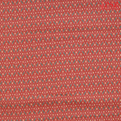 Vermilion Red Semi Tassar Ikkat Print Running Material