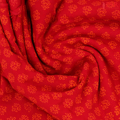 Crimson red Jaipur Cotton Print Running Material