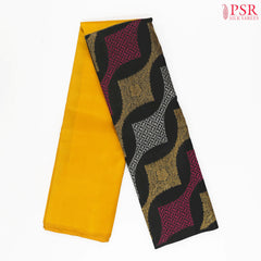 Amber Yellow & Black Kanchipuram Half & Half Silk Saree