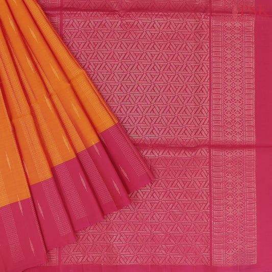 Saffron Soft Silk Mix Saree