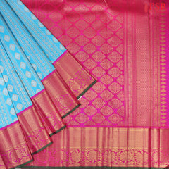 Vivid Sky Blue Bridal Kanjivaram Silk Saree
