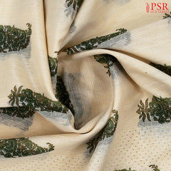 Beige Silk Cotton Saree