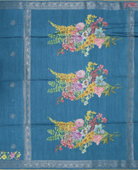 Aegean Blue Munga Silk Saree