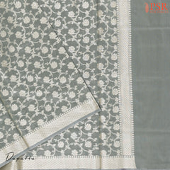 Laurel Grey Banaras Silk Cotton Dress Material