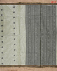 Greyish Olive Kovai Cotton Saree