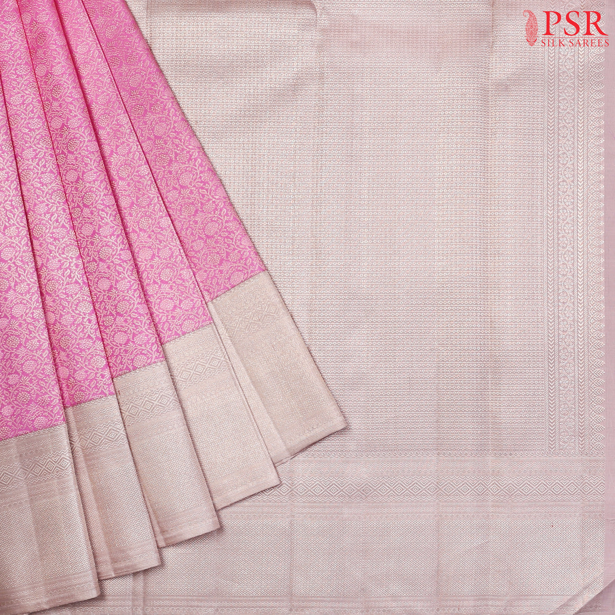 Rose Pink Bridal Kanchipuram Silk Saree