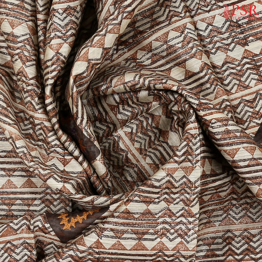 Beige Kadhi Tussar Silk Saree