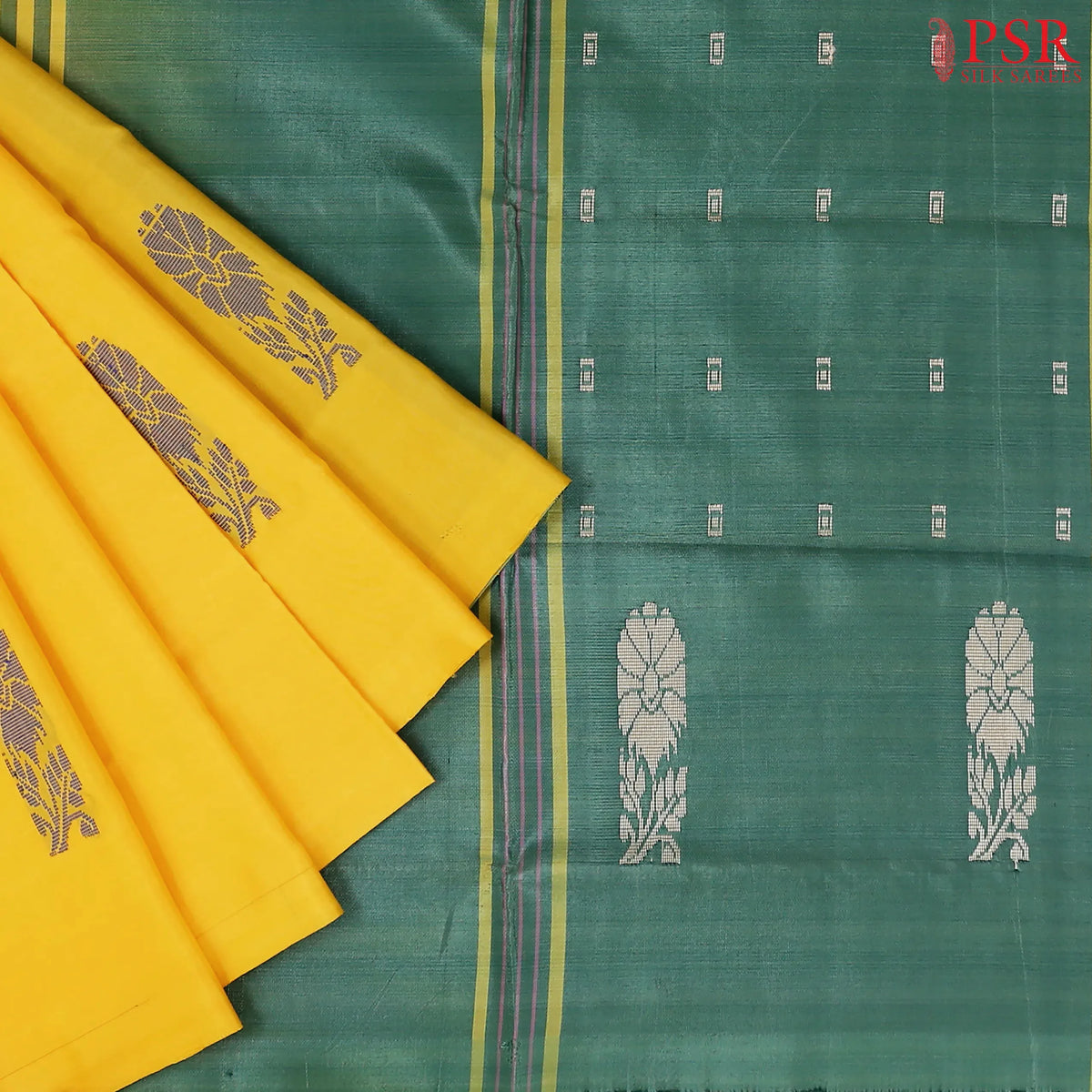Bright Yellow Vazhainaar Silk Saree