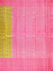 Olive Yellow Kanchipuram Jacquard Silk Saree