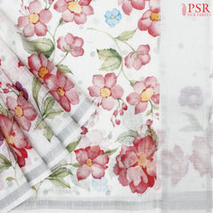 White Linen Saree