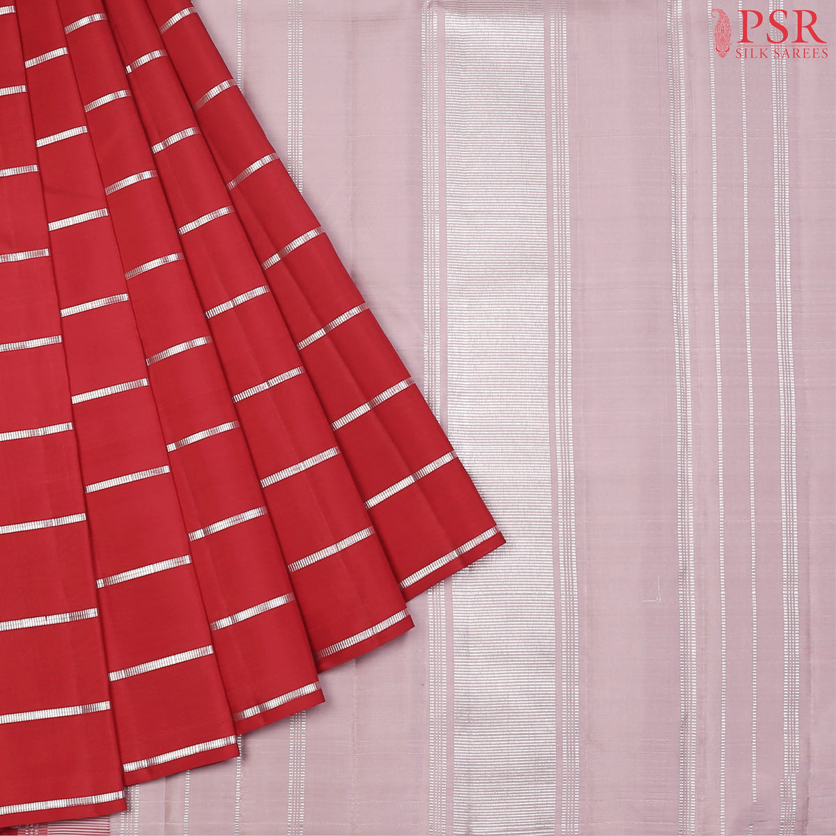 Carmine Red Kanchipuram Silk Saree