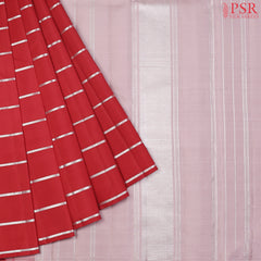Carmine Red Kanchipuram Silk Saree