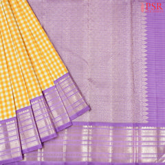 Yellow & Off White Kanchipuram Silk Saree
