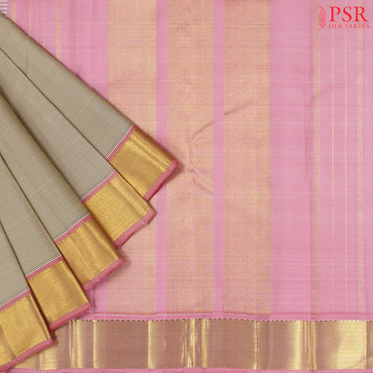 Taupe & Beige Kanchipuram Silk Saree