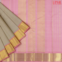 Taupe & Beige Kanchipuram Silk Saree