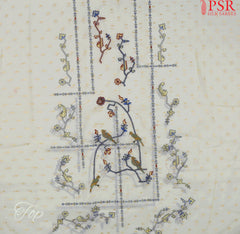 Cream Beige Silk Cotton Dress Material