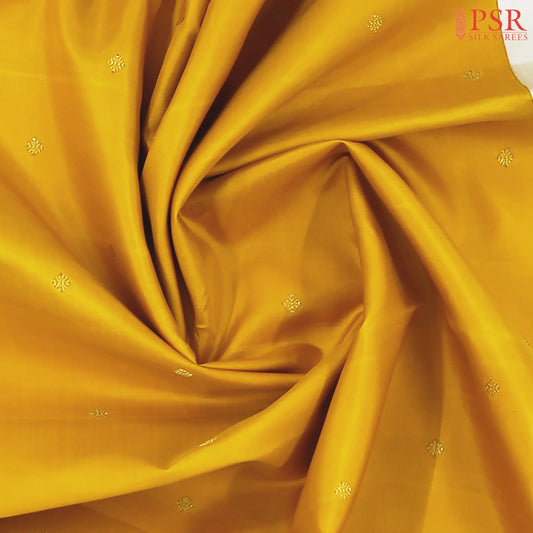 Amber Yellow Kanchipuram Silk Saree