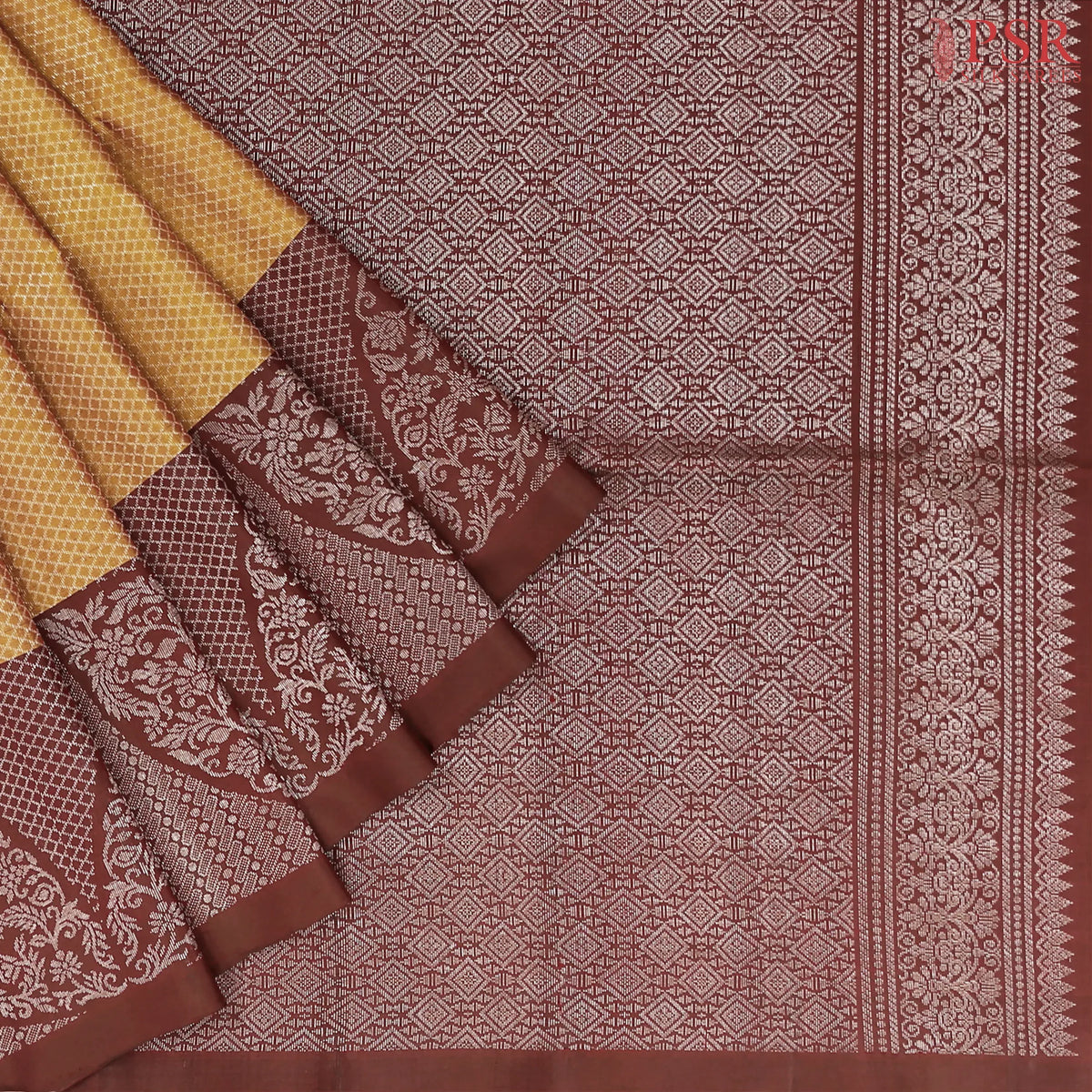 Mustard Brown Soft Silk Saree