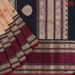 Light Saffron Kanchipuram Silk Saree