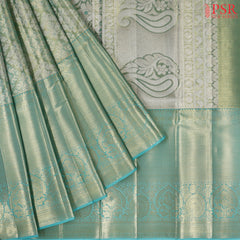Turquoise Blue Kanchipuram Tissue Silk Saree