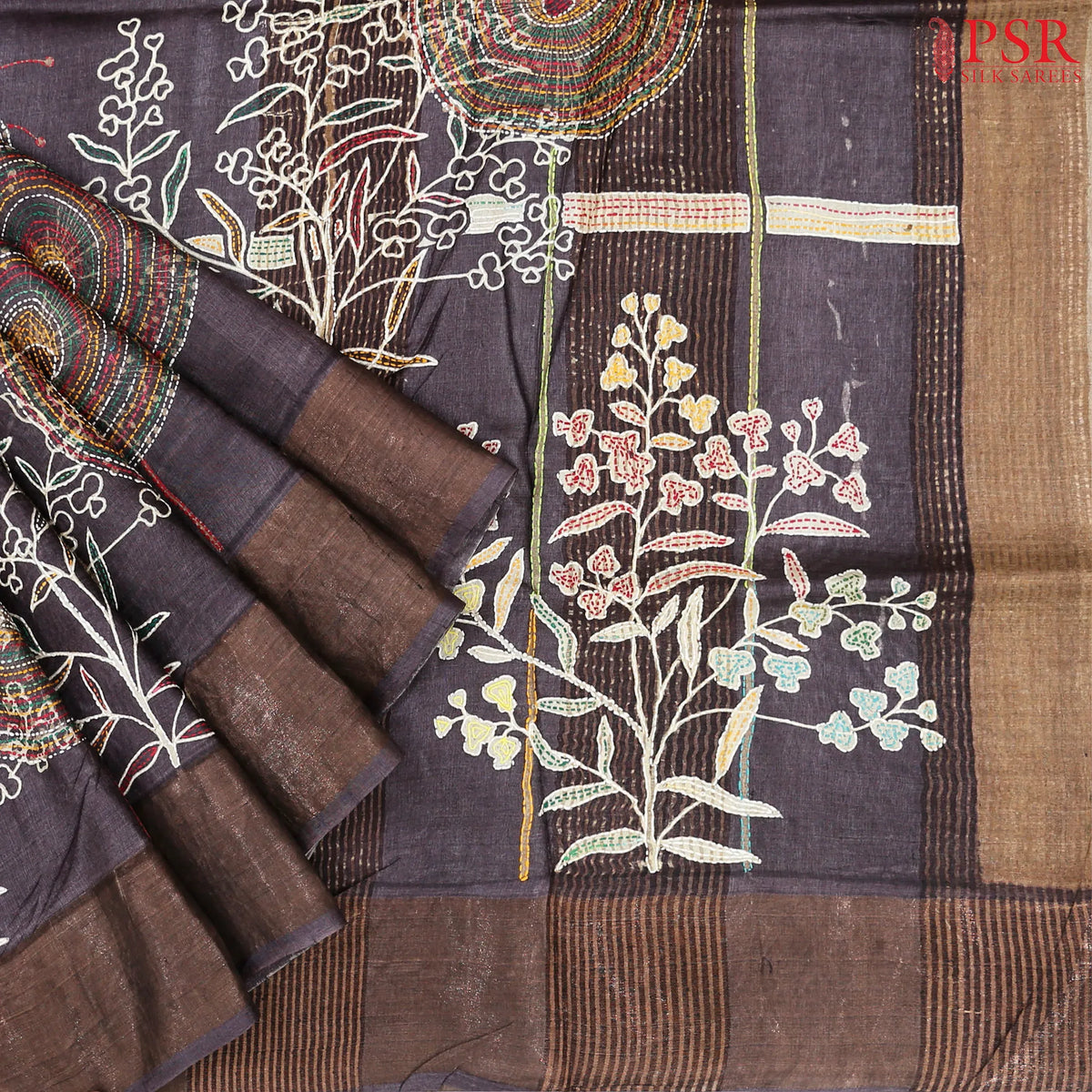 Cedar Brown Kadhi Tussar Silk Saree