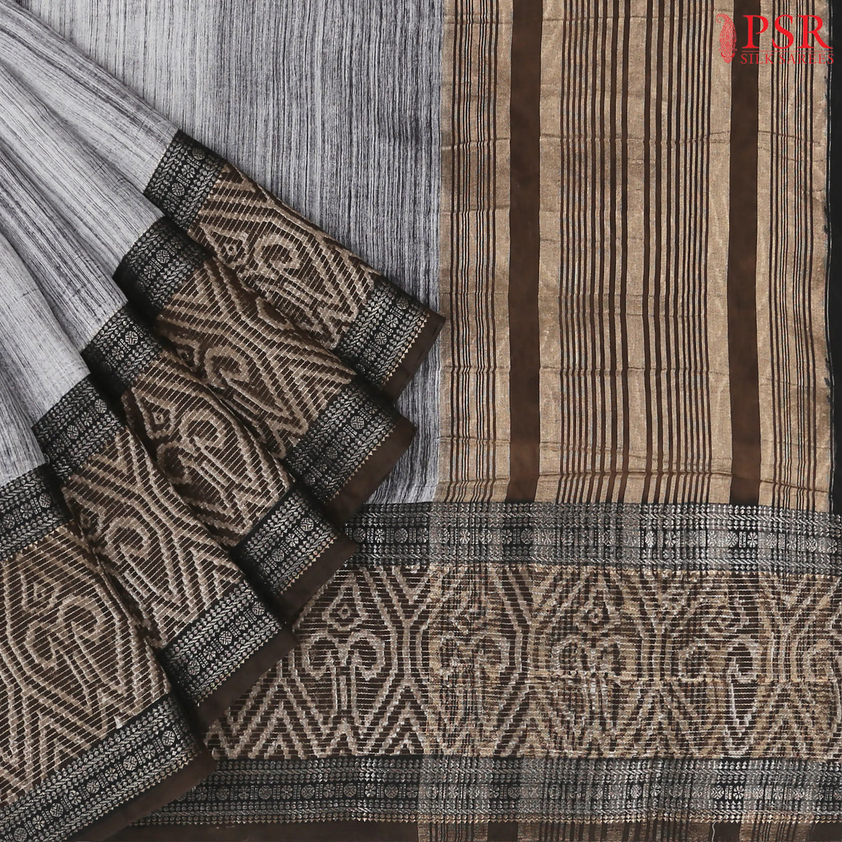 Grey Assam Saree