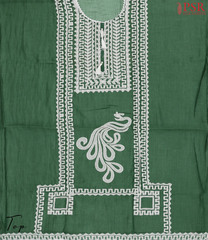 Canadian Pine Green Pure Silk Cotton Dress Material