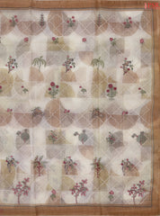 Beige Organza Saree