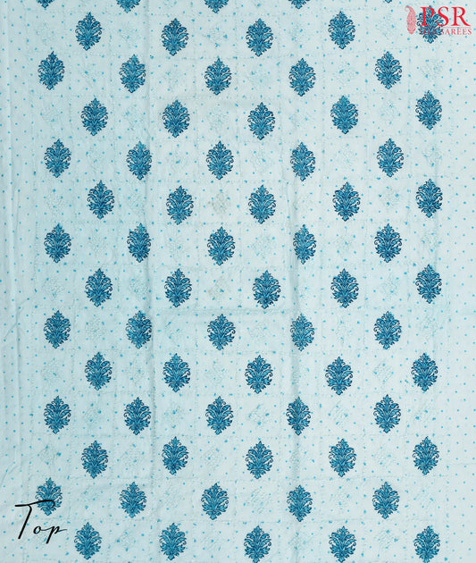 Pastel Blue Cotton Dress Material