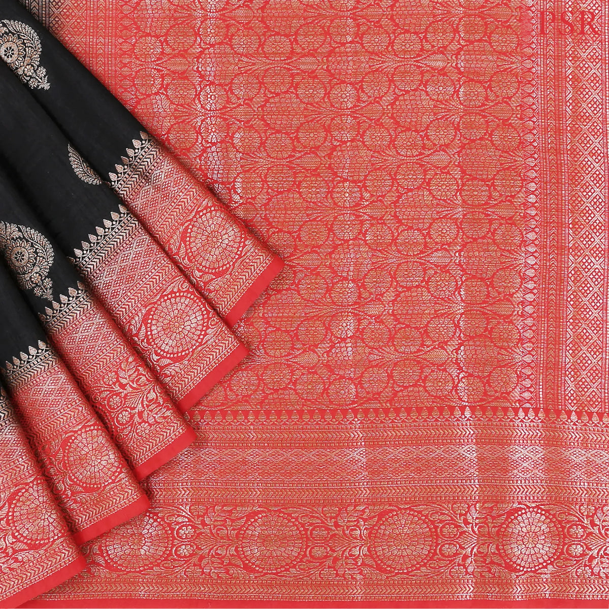 Black Raw Silk Banaras Saree