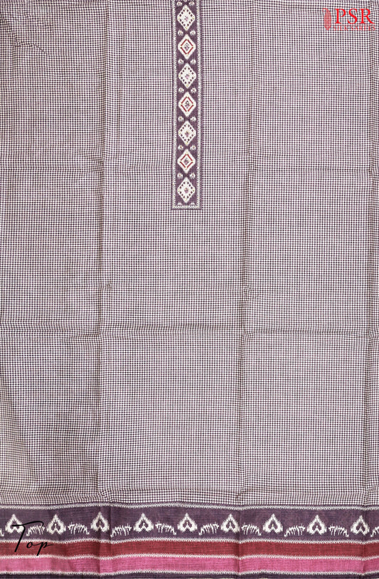 Dark Mauve Jute Dress Material