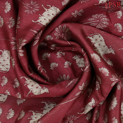 Maroon Munga Silk Saree