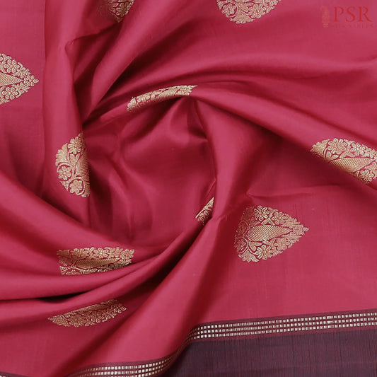 Carmine Red Kanchipuram Silk Saree