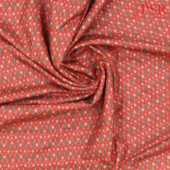 Vermilion Red Semi Tassar Ikkat Print Running Material