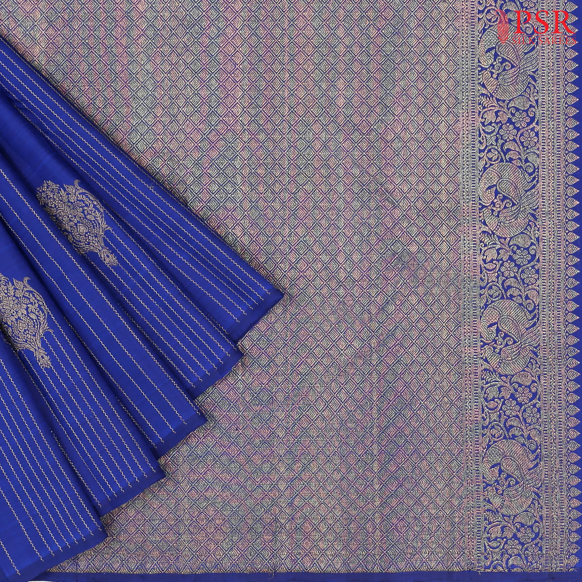 Lapis Blue Kanchipuram Silk Saree