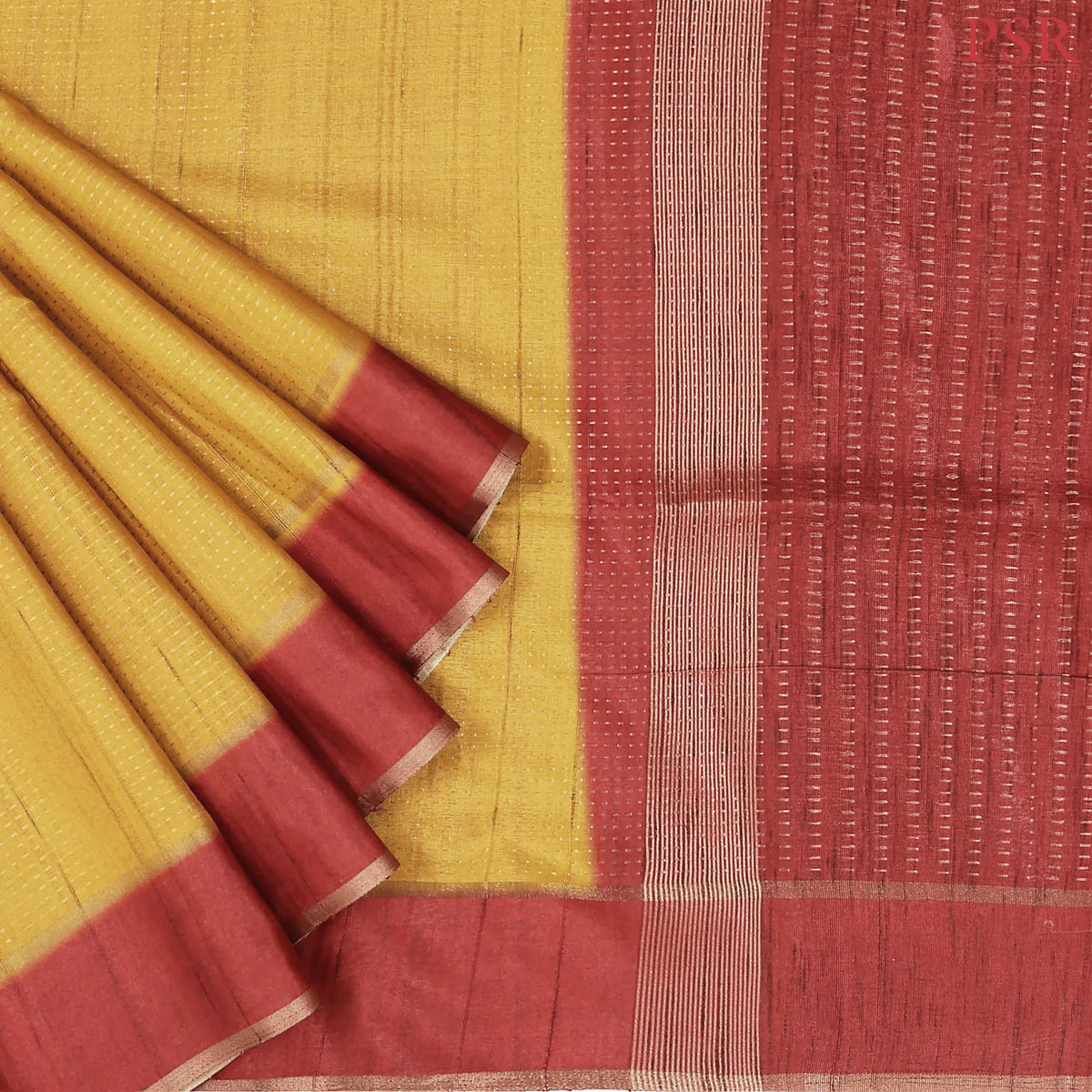 Mustard Yellow Semi Tussar Saree