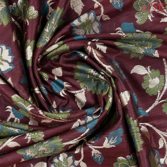 Rosewood Brown Banaras Silk Saree