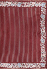 Maroon Semi Tussar Saree