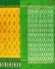 Fire Yellow Pochampally Silk Saree