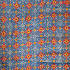 Cerulean Blue Soft Patola Semi Silk Dress Material