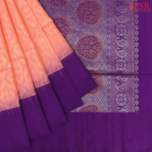 Candlelight Peach Soft Silk Saree
