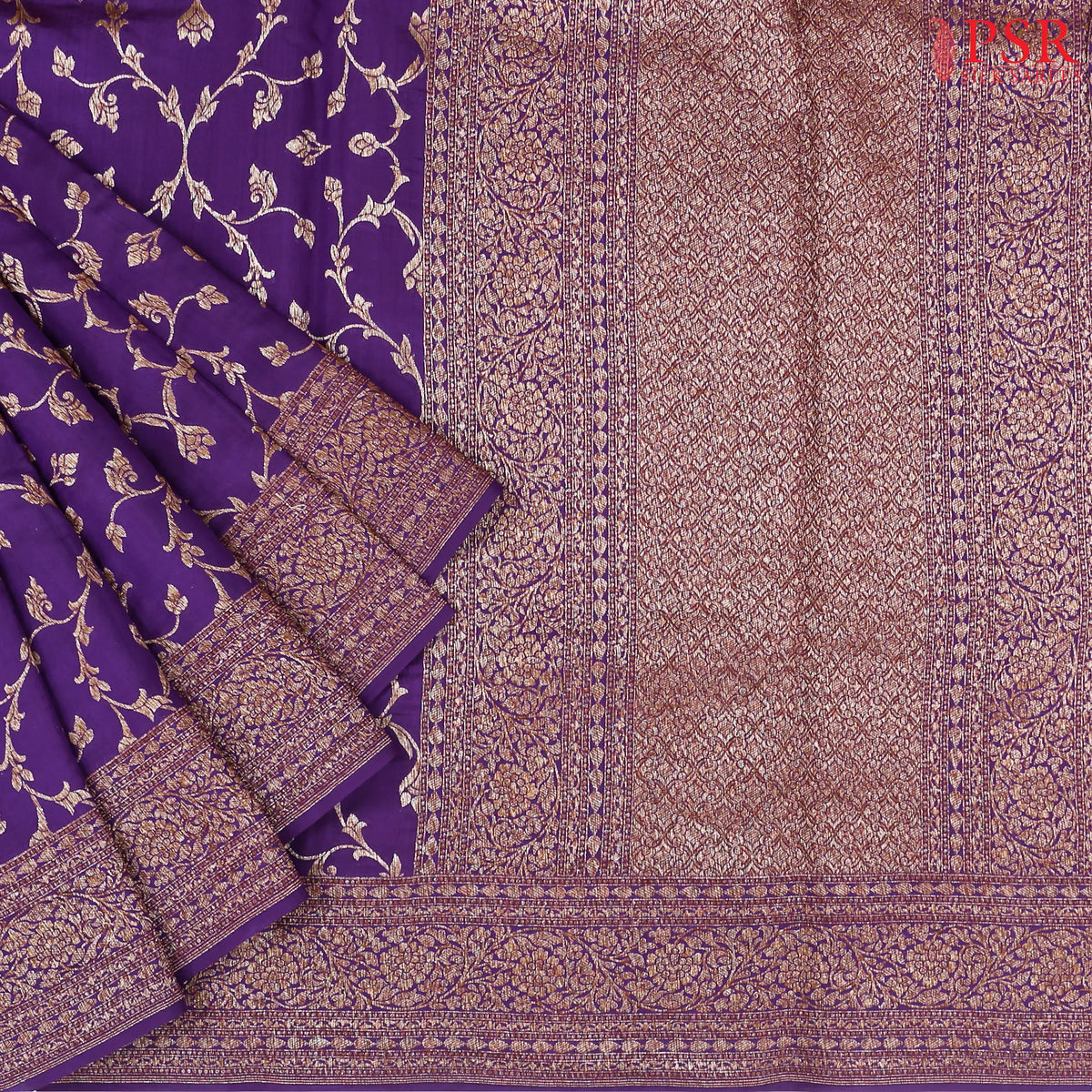 Violet Chiniya Silk Saree