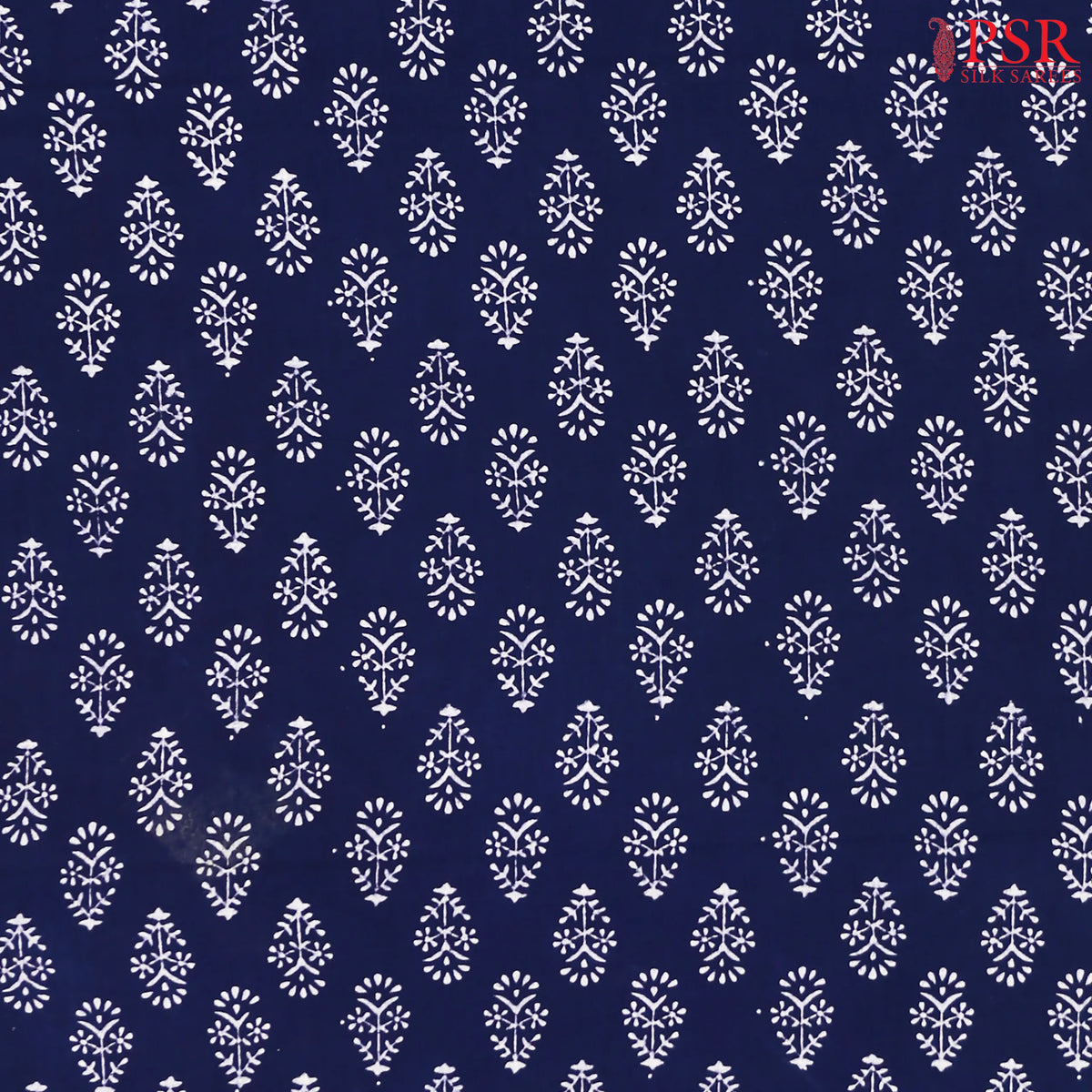 Navy Blue Jaipur Cotton Print Running Material