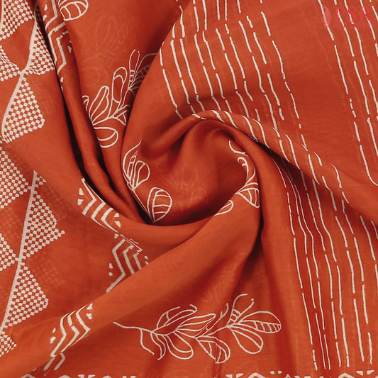 Saffron Chanderi Silk Cotton Saree
